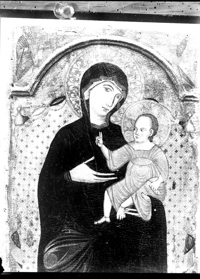 Unidentified Artist - The Virgin and Child Enthroned, in spandrels, Saints Peter and Paul - 1923.57 - Fogg Museum