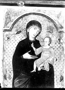Unidentified Artist - The Virgin and Child Enthroned, in spandrels, Saints Peter and Paul - 1923.57 - Fogg Museum