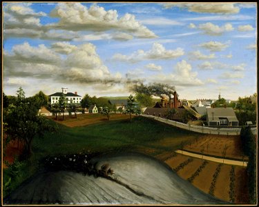 Unidentified artist, American, mid-19th century - View of the Iron Works, Canton, Massachusetts - 62.274 - Museum of Fine Arts. Free illustration for personal and commercial use.
