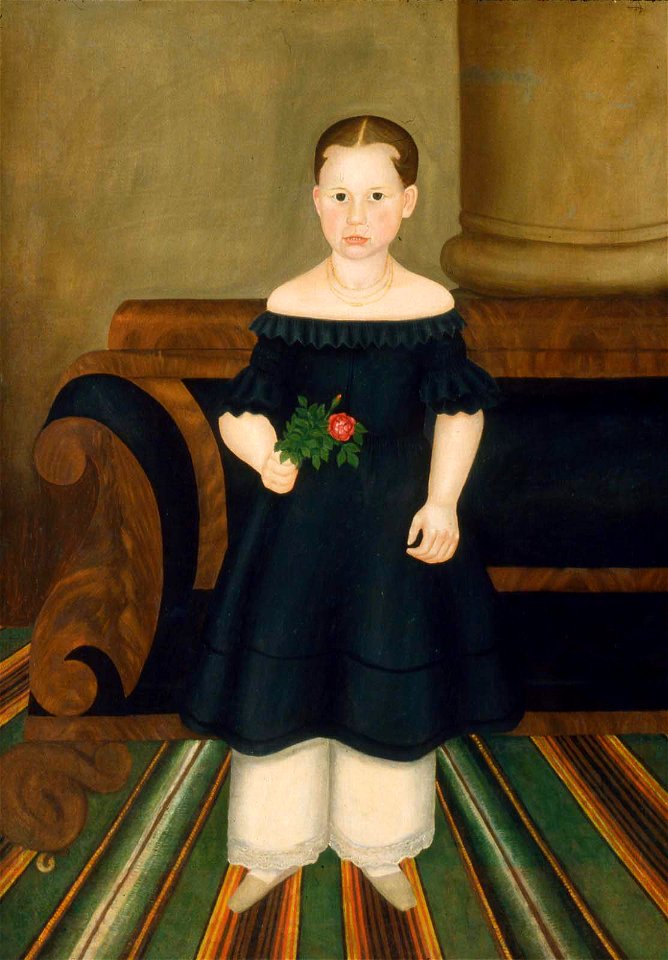 Unidentified artist, American, 19th century - Girl in Black with Rose - 1980.435 - Museum of Fine Arts