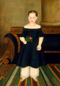 Unidentified artist, American, 19th century - Girl in Black with Rose - 1980.435 - Museum of Fine Arts