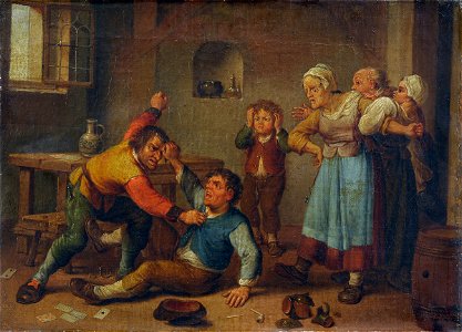 Unbekannter Meister 18-19 Jh Raufende Bauern