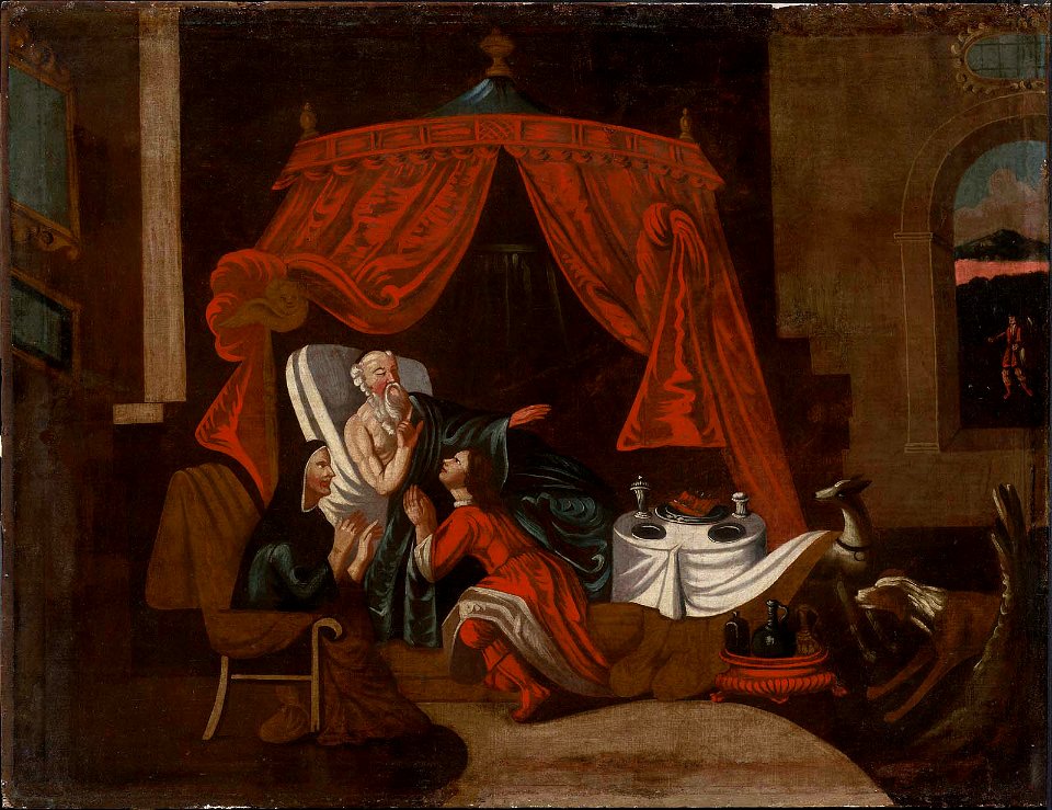 Unidentified artist, American, mid-19th century - Isaac Blessing Jacob - 1977.774 - Museum of Fine Arts