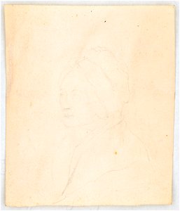 Unidentified woman, bust portrait, facing left, wearing a bonnet LCCN2016648660