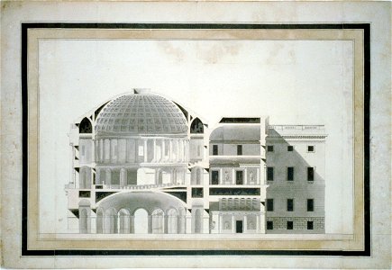 United States Capitol (Federal Capitol), Washington, D.C. Section and elevation of center LCCN2002711960