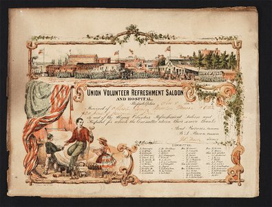 Union volunteer refreshment saloon and hospital - J. Queen del. & lith. LCCN2011645381