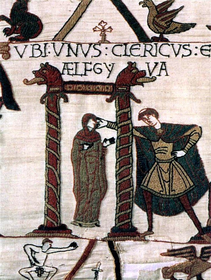 Unidentified artists - The Bayeux Tapestry - Unidentified cleric and Aelfgyva - WGA24160