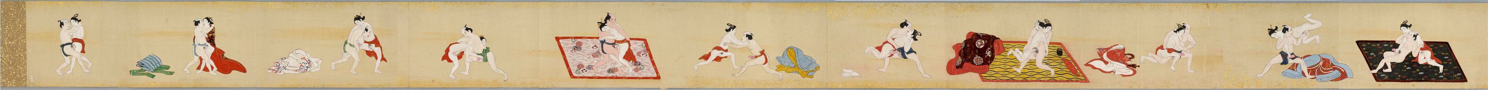 Unidentified Artist Horseplay (Haru no tawamure) complete scroll