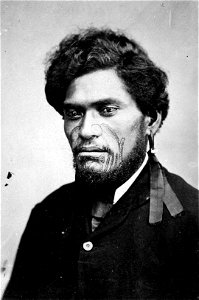 Unidentified Maori man with a moko. Reference Number.PA1-o-423-14-6