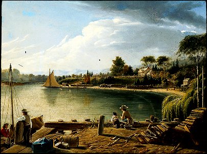 Unidentified artist, American, mid-19th century - A River Landing - 47.1177 - Museum of Fine Arts
