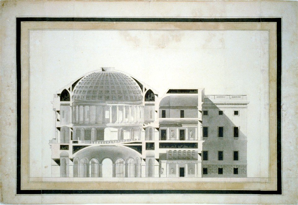 United States Capitol (Federal Capitol), Washington, D.C. Section and elevation of center LCCN2002711960