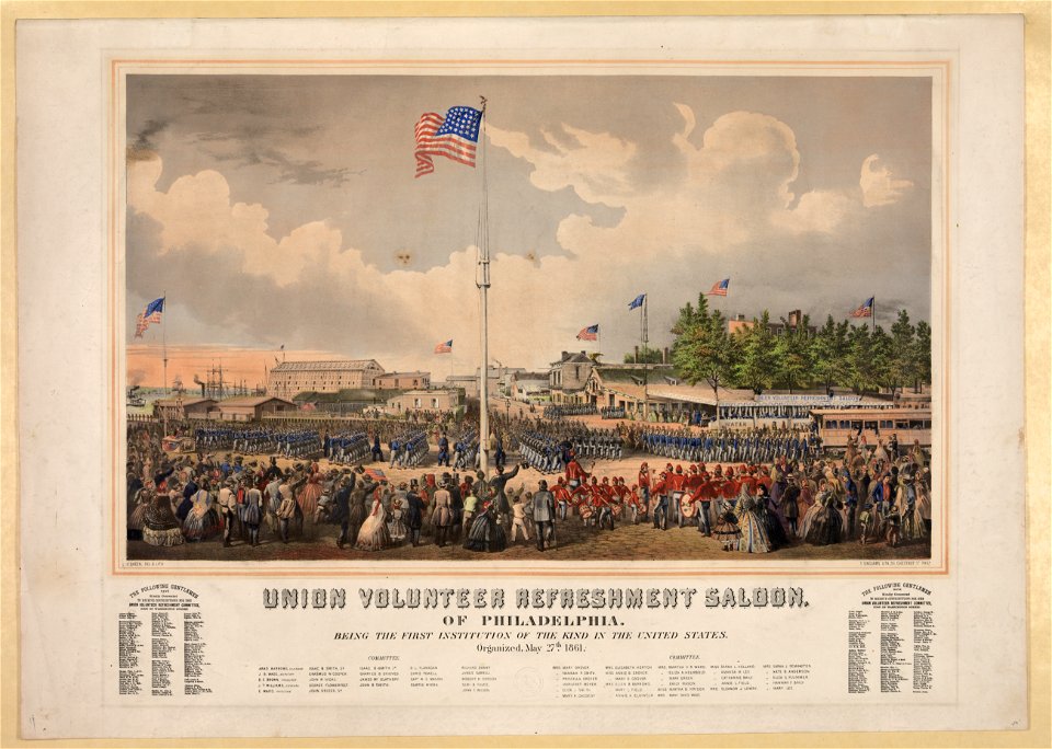 Union Volunteer Refreshment Saloon of Philadelphia - J. Queen, del. & lith. ; T. Sinclair's Lith., 311 Chestnut St. Phila. LCCN2012645624