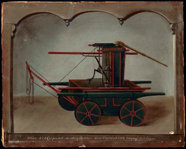 Unidentified artist, American, mid-19th century - Fire Engine - 1979.155 - Museum of Fine Arts. Free illustration for personal and commercial use.