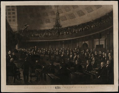 United States Senate chamber - designed by J. Whitehorne ; engraved by T. Doney. LCCN2003666712