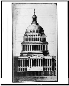 United States Capitol (Washington, D.C.). Dome and portico. East front. Rendered elevation). - Tho. U. Walter, architect of new dome & c LCCN92510798. Free illustration for personal and commercial use.