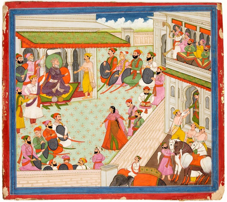 Unknown (Indian) - Illustrations to Life of Dhurva Maharaj, ^3 Rejoicing and Dancing in Palace - 71.339 - Detroit Institute of Arts