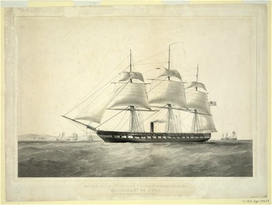 United States Auxiliary Screw steam frigate Merrimac 60 guns. Off the entrance to New York harbour - T.G. Dutton, del et lith. ; Day & Son, Lithrs. to (the Queen). LCCN2009633651