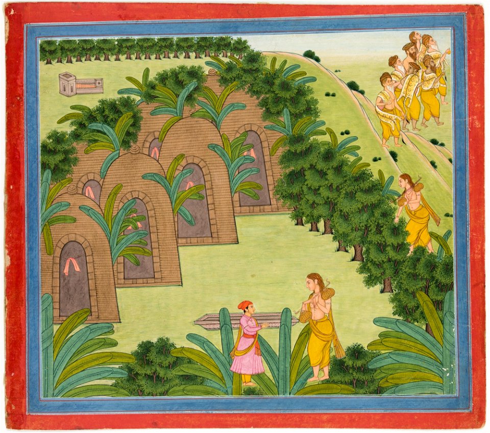 Unknown (Indian) - Illustrations to Life of Dhurva Maharaj, ^9 God deputes Narada to examine Dhurva Maharaj's truthfulness - 71.345 - Detroit Institute of Arts