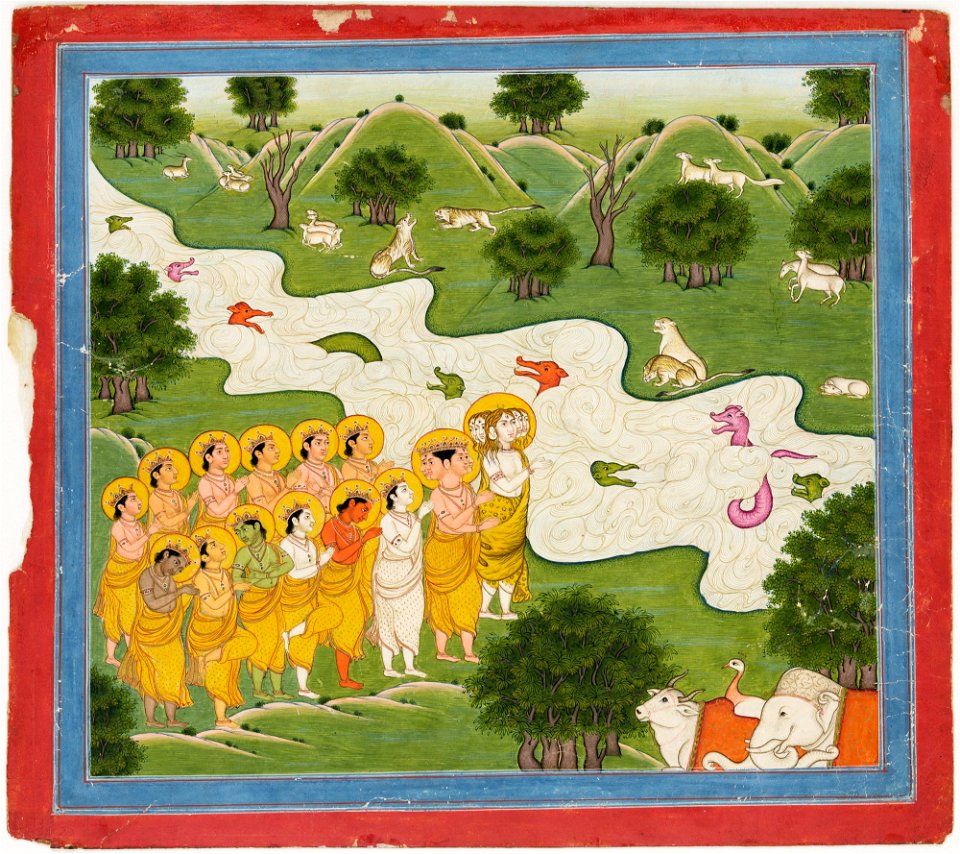 Unknown (Indian) - Illustrations to Life of Dhurva Maharaj, ^16 All of them go to Dhurva hoping to break his concentrat - 71.352 - Detroit Institute of Arts