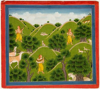 Unknown (Indian) - Illustrations to Life of Dhurva Maharaj, ^11 Dhurva travels from place to place in Rishi garb - 71.347 - Detroit Institute of Arts