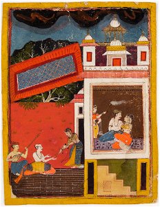 Unknown (Indian) - Prince and Lady in Palace Scene with Musicians - 73.278.A - Detroit Institute of Arts
