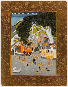 Unknown (Indian) - Krishna, Balarama and Gopis Swimming - 71.322.A - Detroit Institute of Arts