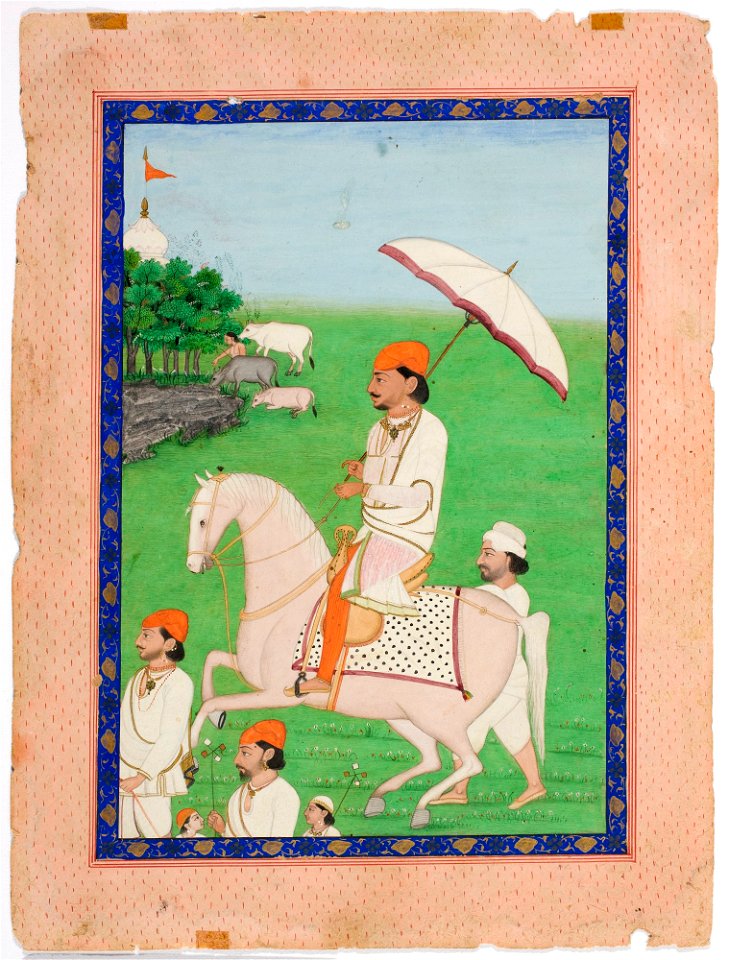Unknown (Indian) - Sikh Gentleman Riding with Retainers - F69.109 - Detroit Institute of Arts