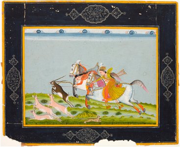 Unknown (Indian) - Queen Urda and Companion Hunting Antelope - 71.334.A - Detroit Institute of Arts