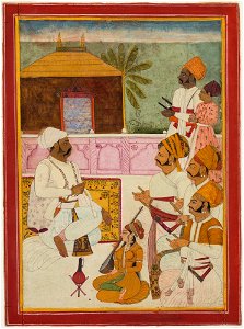 Unknown (Indian) - Portrait of Raja with Nobles (probably Raja Jaswant Singh) - 70.783.A - Detroit Institute of Arts