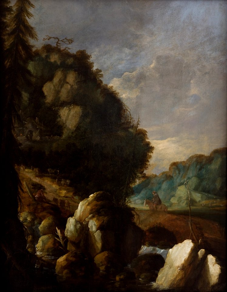 Unknown - Mountain Landscape (Horseman on a Mountain Path) - MNK XII-A-509 - National Museum Kraków