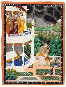 Unknown (Indian) - Lovers on a Balcony During Monsoon - 70.726 - Detroit Institute of Arts