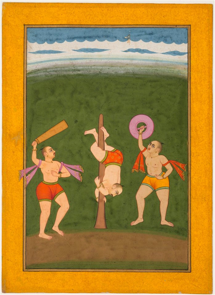 Unknown (Indian) - Three Men Exercising - 71.329 - Detroit Institute of Arts