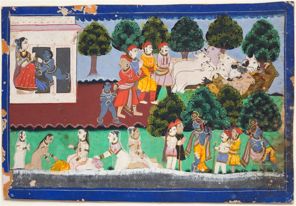 Unknown (Indian) - Scenes from Boyhood of Krishna - 69.215.A - Detroit Institute of Arts