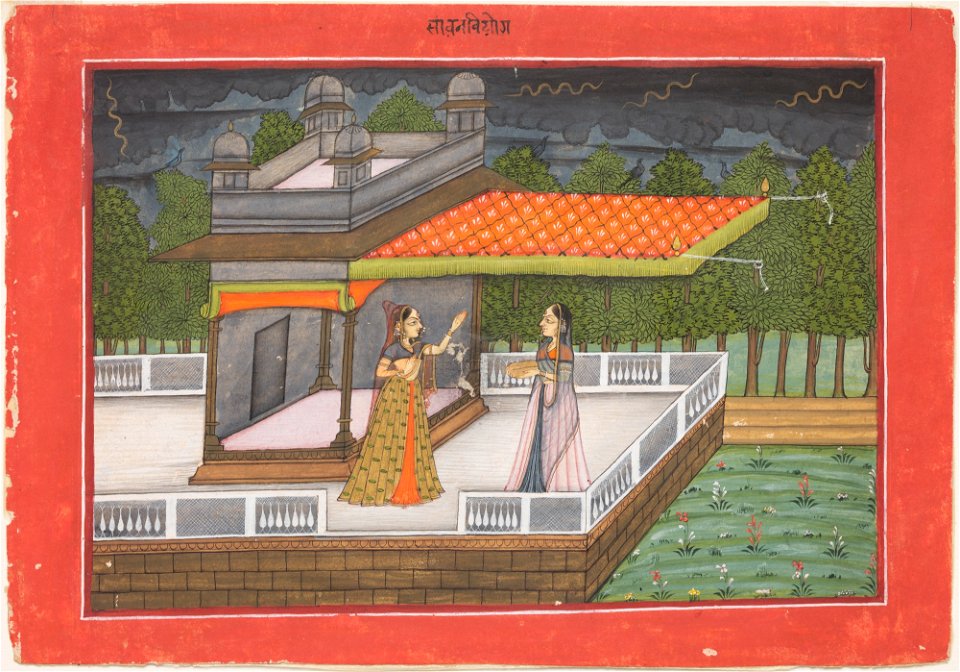 Unknown (Indian) - The Month of Shravana (July-August), from a manuscript of the Barahmasa (Twelve Months) - 70.752.A - Detroit Institute of Arts