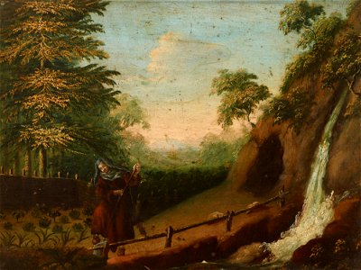Unknown - Anchoress Working in the Garden - MNK XII-A-545 - National Museum Kraków