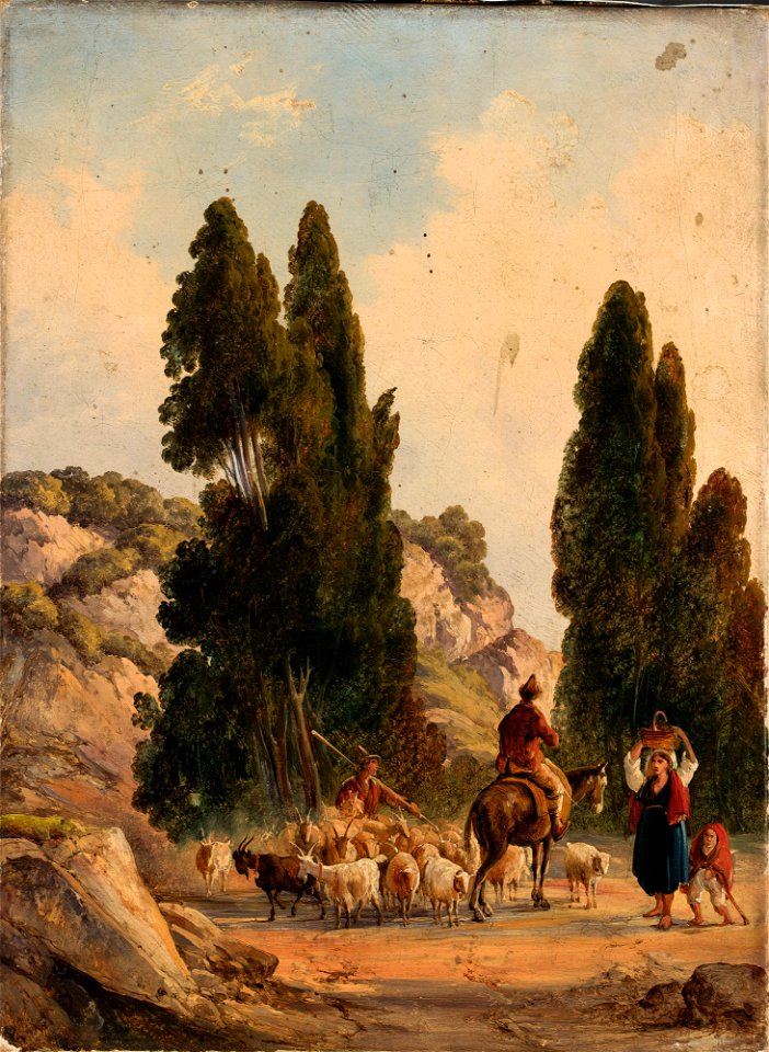 Unknown - Shepherd with a flock in the mountains - 129044 MNW - National Museum in Warsaw