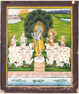 Unknown (Indian) - Worship of Krishna and His Flute - 69.411 - Detroit Institute of Arts