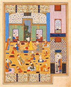 Unknown artist, Iranian - Laila and Majnun at School - 45.069 - Rhode Island School of Design Museum