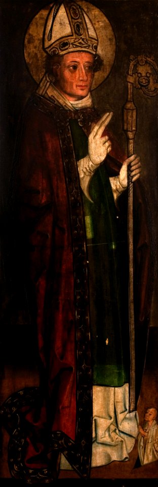 Unknown - St Stanislaus (obverse), Archangel Gabriel from the Scene of the Annunciation (reverse). Wing of the altar retable from Snoza - MNK I-328 - National Museum Kraków