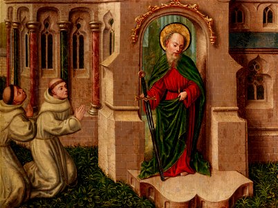 Unknown - Saint Paul with Monks in Front of the Church of San Paolo fuori le Mura in Rome - MNK XII-A-763 - National Museum Kraków