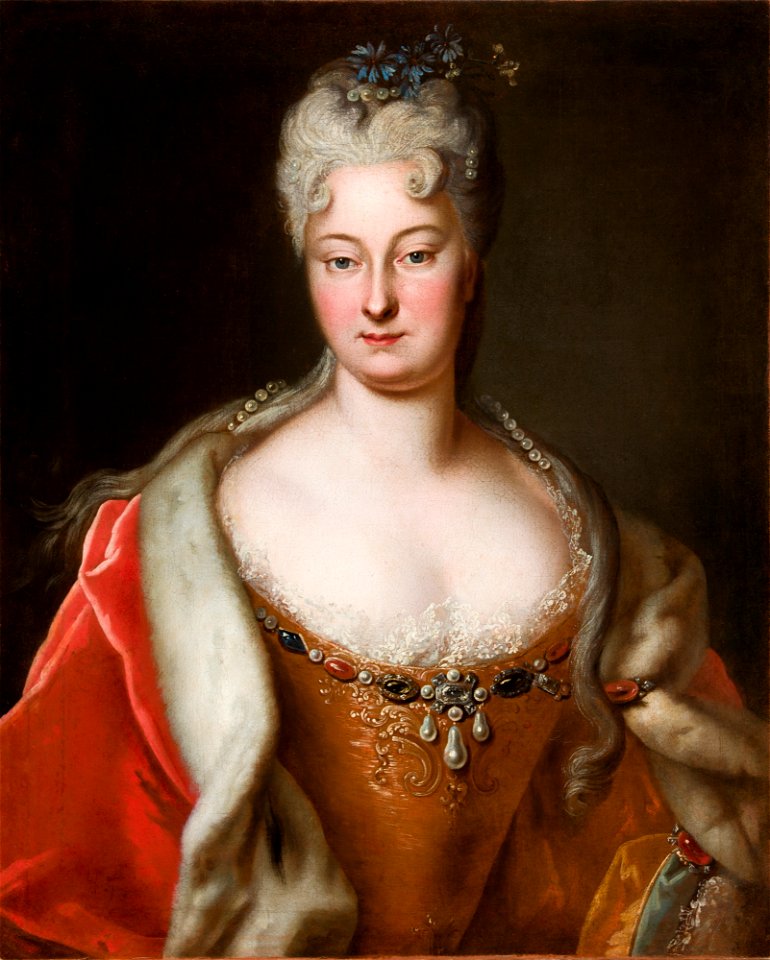 Unknown - Portrait of a young woman (Sophie Markgräfin von Brandenburg-Bayreuth, née Duchess Sachsen-Weißenfels (1684–1752)^) - MNK I-698 - National Museum Kraków