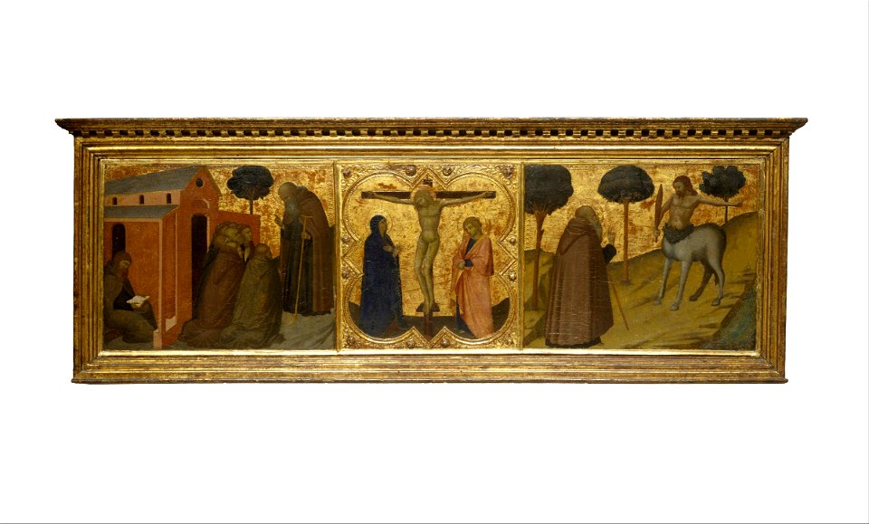 Unknown Italian - Saint Anthony Abbot Preaching; Christ on the Cross with the Virgin and Saint John; Saint Anthony Abb... - Google Art Project