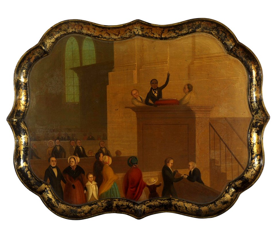 Unknown artist, American - Tray Depicting Reverend Lemuel Haynes - 39.002 - Rhode Island School of Design Museum
