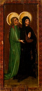 Unknown - Our Lady of Sorrows and St John the Evangelist from the scene of the Crucifixion. The wing of the altar retable (^) from Chełmiec - MNK I-501 - National Museum Kraków