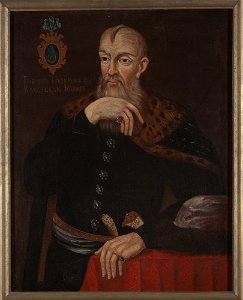 Unknown - Portrait of Teodor Tyszkiewicz (fl. 2nd half of the 16th c.^), Leliwa coat of arms, castellan of Minsk - MP 3204 MNW - National Museum in Warsaw