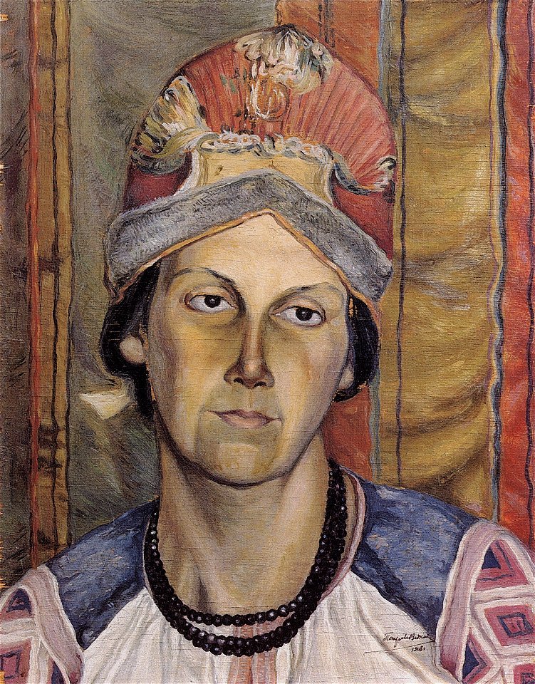 Unknown female by Petrov-Vodkin (1908, GRM)