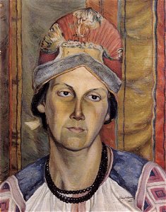 Unknown female by Petrov-Vodkin (1908, GRM)