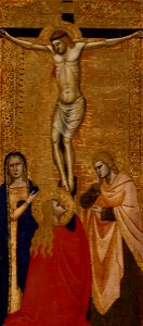 Unknown Italian - Christ on the Cross with the Virgin, Saint John, and Saint Mary Magdalene - Google Art Project. Free illustration for personal and commercial use.