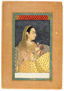 Unknown Indian - Lady Holding a Cup and a Flower - Google Art Project