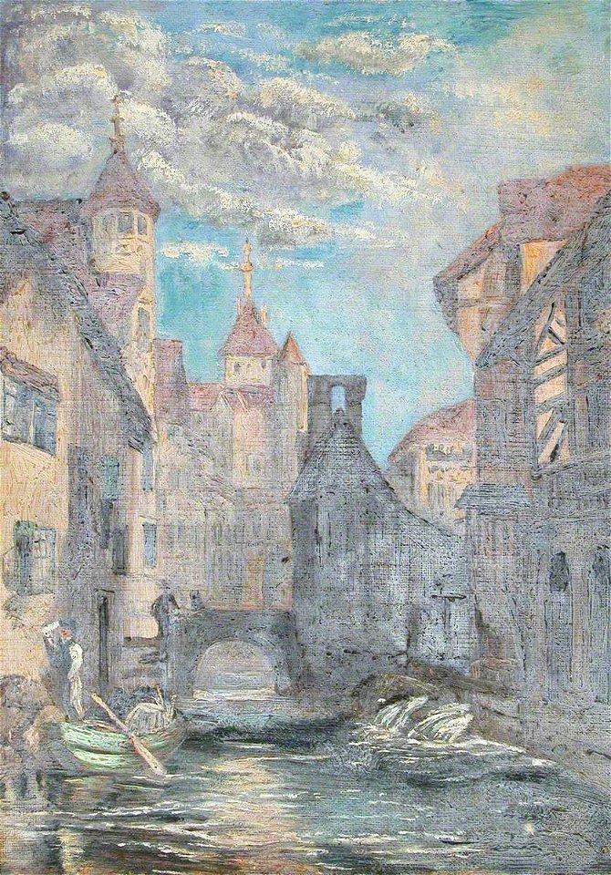 Unknown artist - Old Buildings on a Canal - 1149906 - National Trust